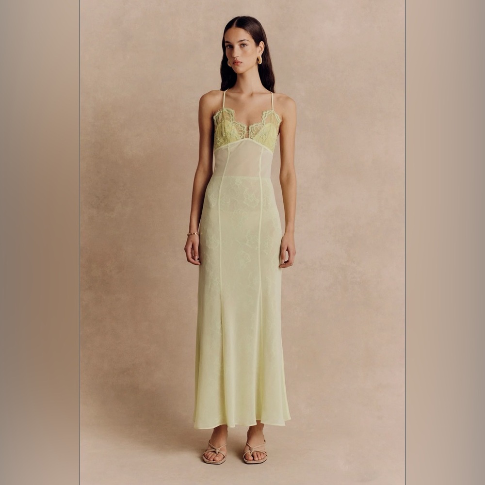 Hansen & Gretel ‘Adriel’ Lace Dress - Lime Green - S